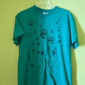 Vintage 90s Hanes Heavyweight Animal Tracks Graphic Tee